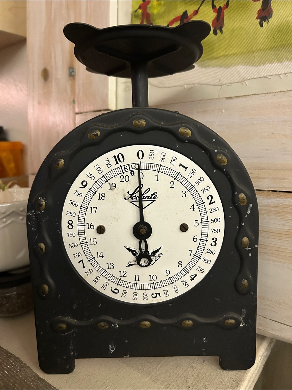Black Vintage Loehnle Functional Kitchen Scale Home Decor